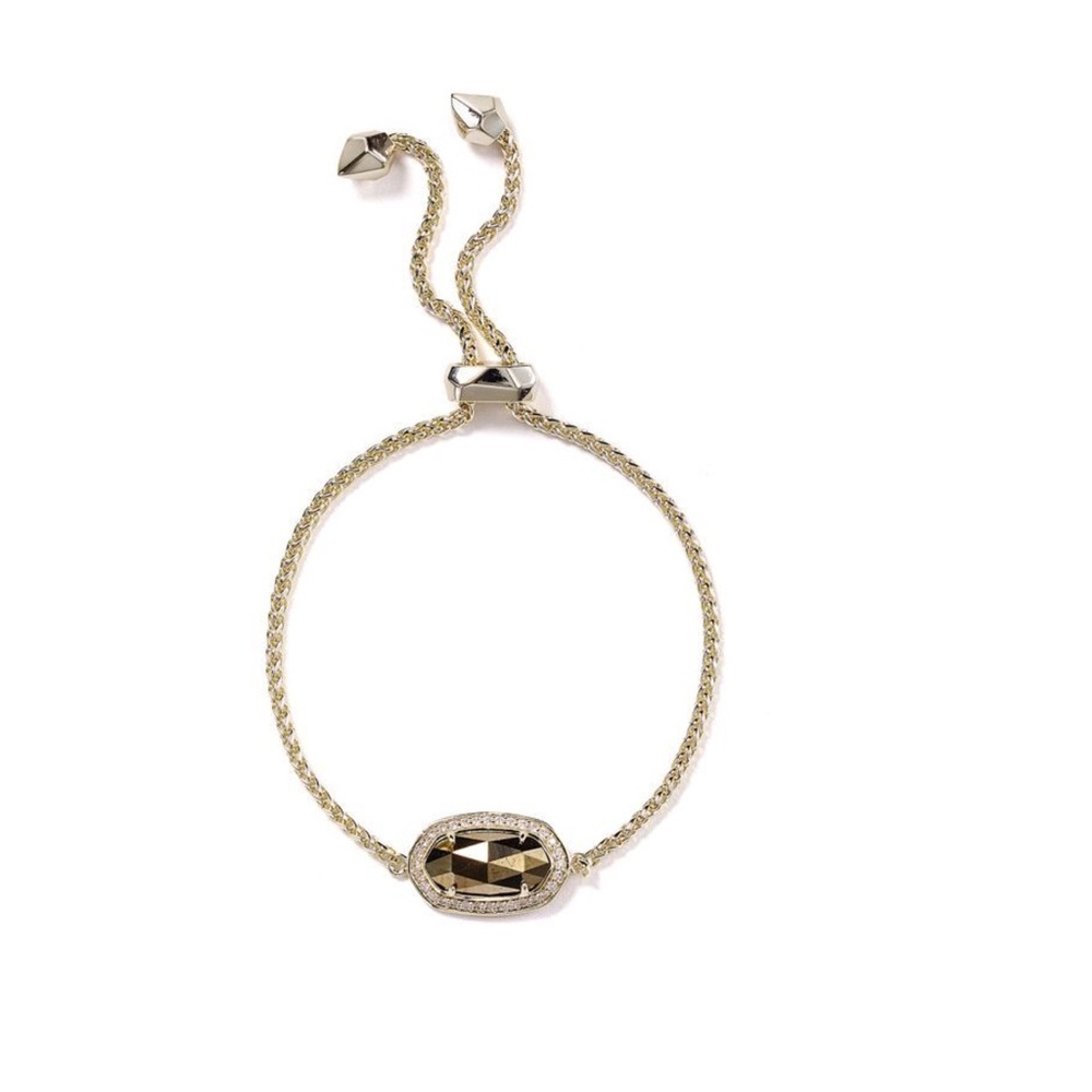 Kendra Scott • Eve Slider Bracelet • Gold Tone Pyrite Stone